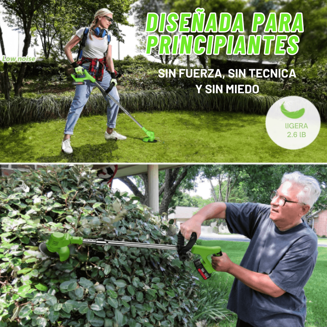 EasyTrack™ - La Primera Guadañadora Inalámbrica con Carrito Guía Hecha para Inexpertos