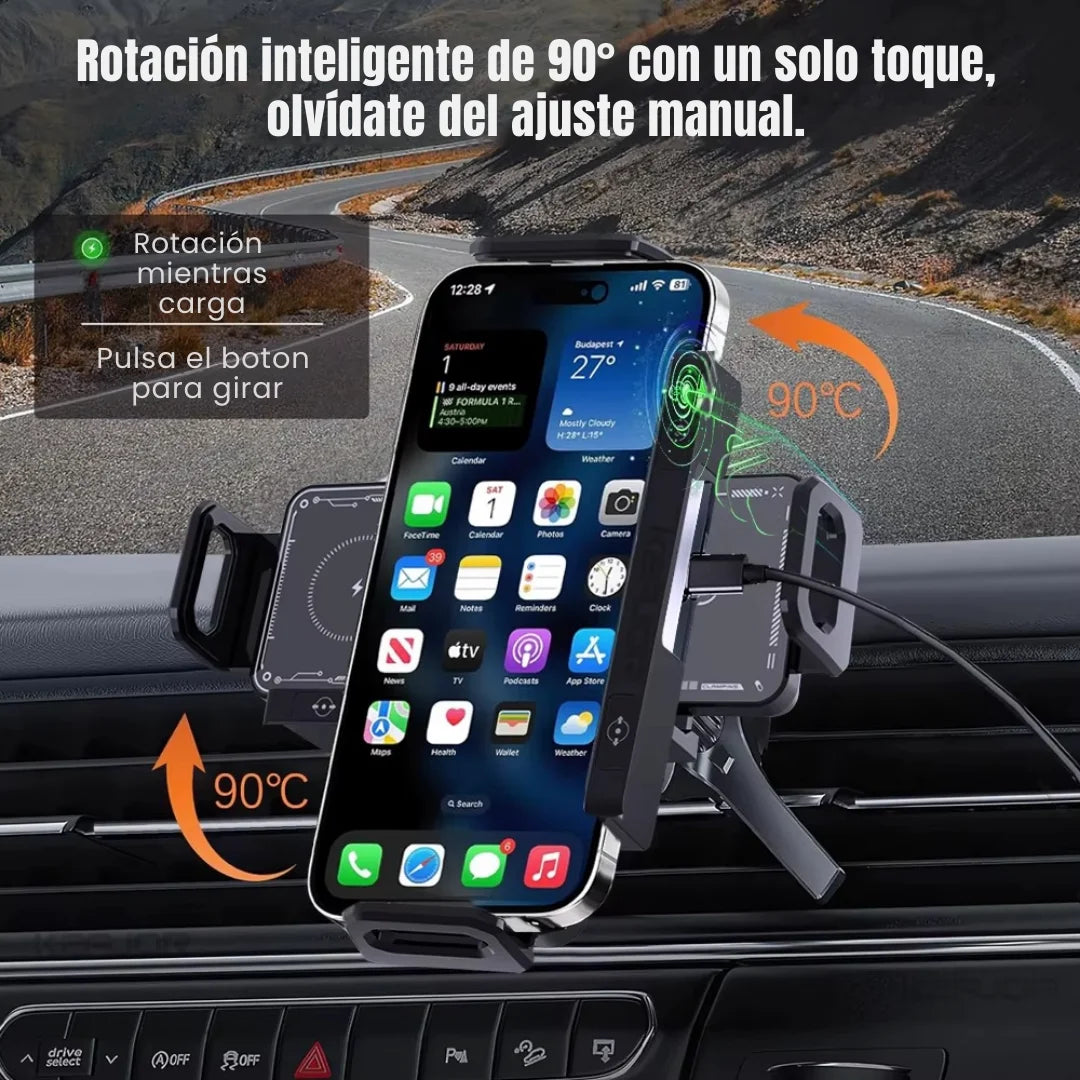 AutoClamp Charge™ Sistema de Carga y Sujeción, que Elimina Riesgo de Caídas, Daños e Interrumpir tu Conducción