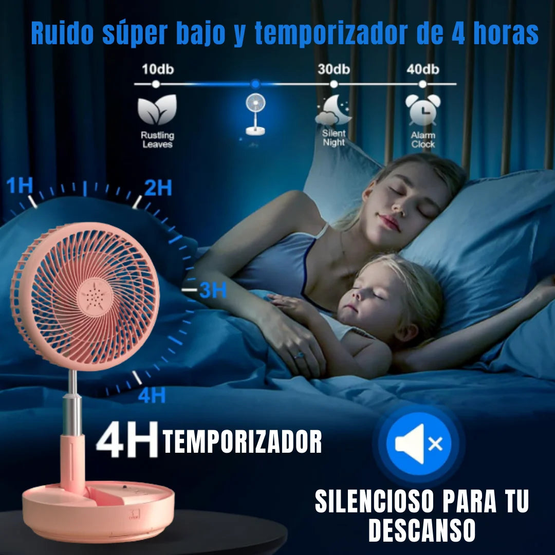 SmartCool Flex™ Ventilador Ultra silencioso, Portátil y Extendible que te Hace Olvidar las Noches Sudorosas e Incomodas