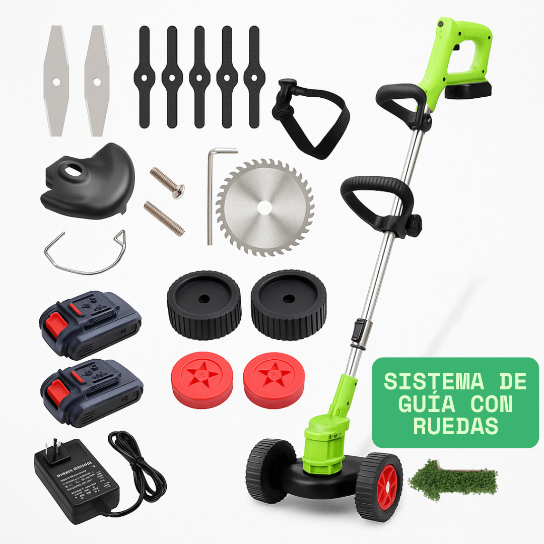 EasyTrack™ - La Primera Guadañadora Inalámbrica con Carrito Guía Hecha para Inexpertos