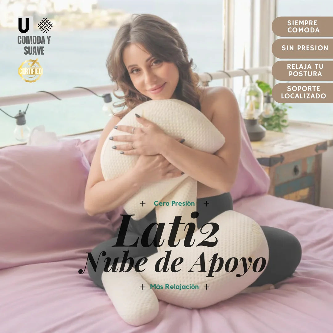 Lati2™ Compacta y Cómoda  para Dormir bien Durante el Embarazo.